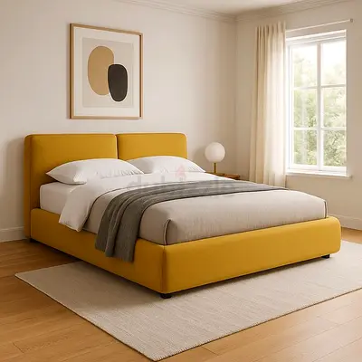 Yellow King Size Bed