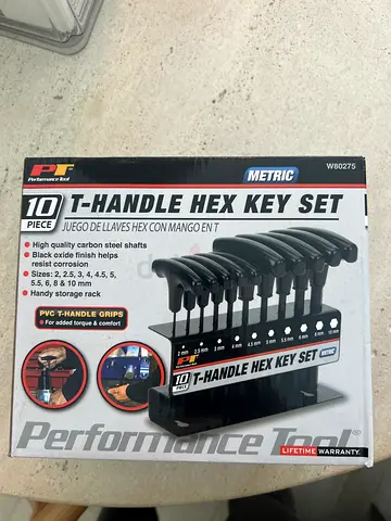 10pc Metric T-Handle Hex Key Set (Brand New, boxed)