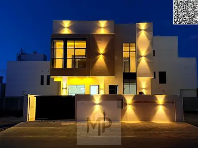Luxury villa for sale in Al Bahia area, two floors, modern design and spacious areas, freehold ownership for all nationalities