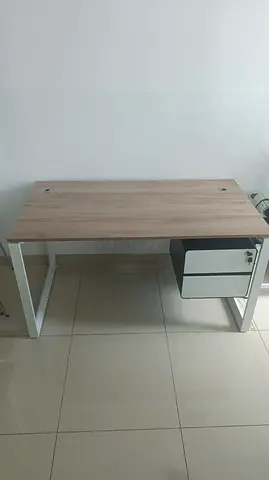 Minimal Wooden Office Desk with Drawer - Light Oak Finish - Height 74cm - Width  74cm - Length 139cm