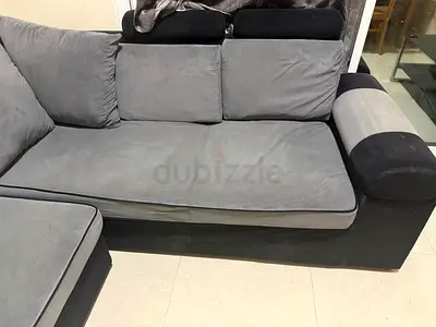 Gray L-shaped Sofa with Chaise - Good Condition