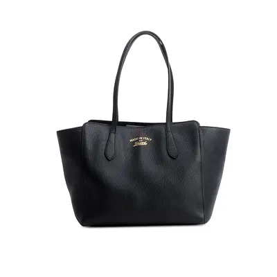Authentic Gucci Black Dollar Calfskin Small Swing Tote