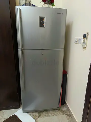 Samsung Silver Double-Door Refrigerator - Good Working Condition