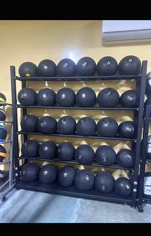 Set of Medicine/Slam Balls with Storage Rack - Various Weights