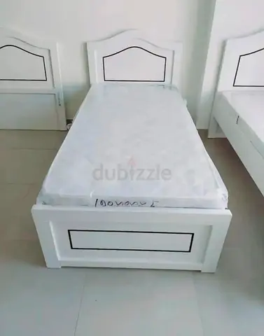 Single White Wooden Bed New For Sale