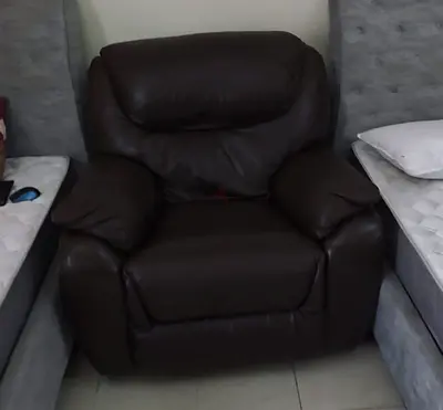 Dark Brown Leather Recliner Armchair - Comfortable Single Seat