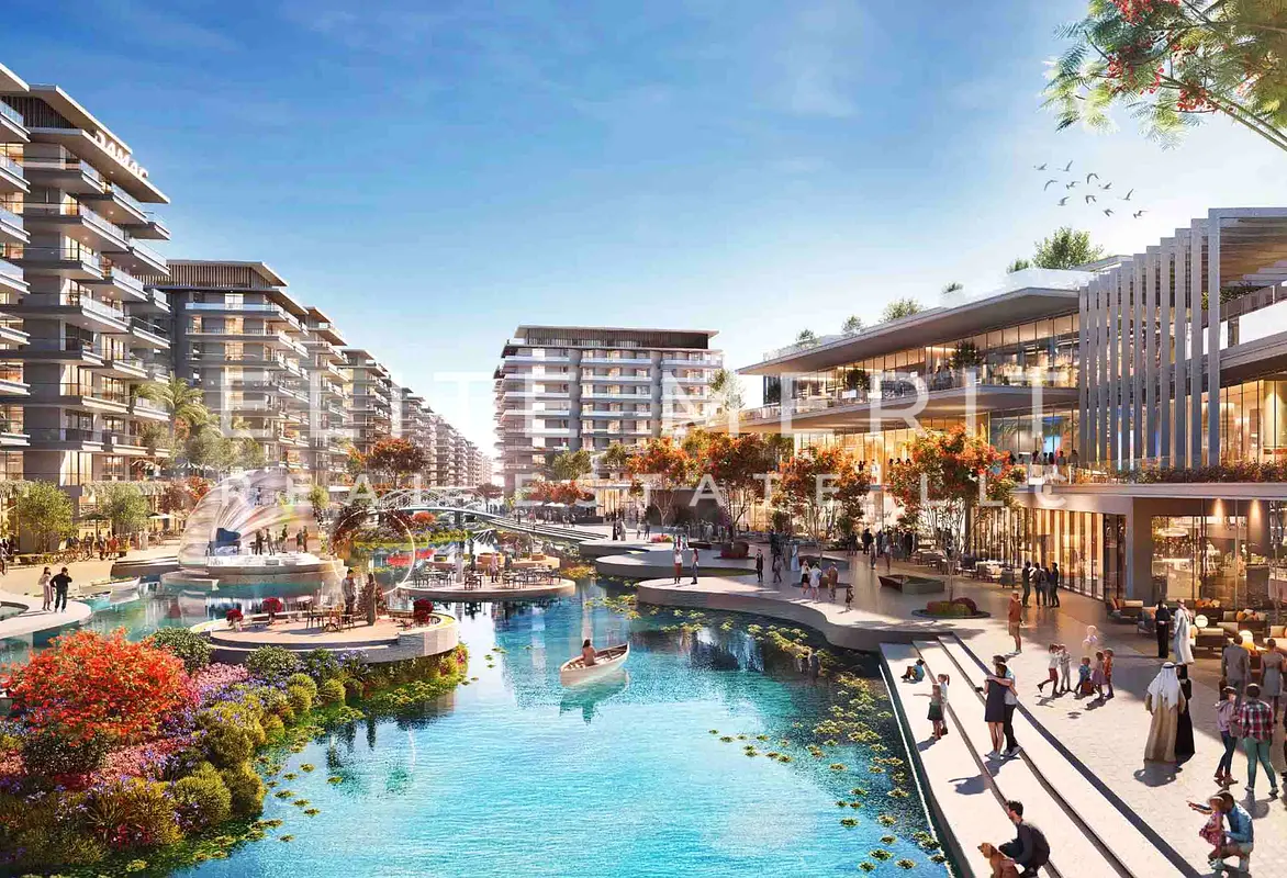 المعيشة على الواجهة البحرية | شقة بغرفتي نوم | إطلالات على المارينا والحديقة | داماك ريفرسايد، DIP