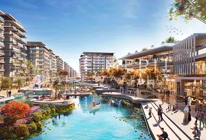 المعيشة على الواجهة البحرية | شقة بغرفتي نوم | إطلالات على المارينا والحديقة | داماك ريفرسايد، DIP