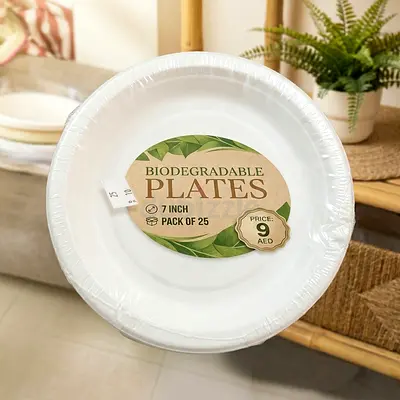 7-Inch Biodegradable Plates (Pack of 25)