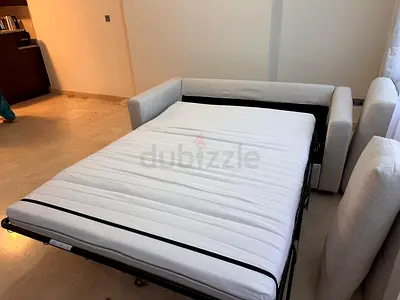 Ikea vimle two Seater Sofa bed Light grey 3-seater sofa bed with mattress - good condition