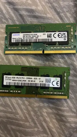 Pair of 8GB DDR4 Laptop RAM (SAMSUNG + SK hynix) - Used once only