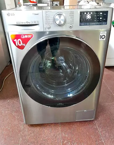 LG 10kg Front Load Washing Machine - Direct Drive, Silver free home delivery