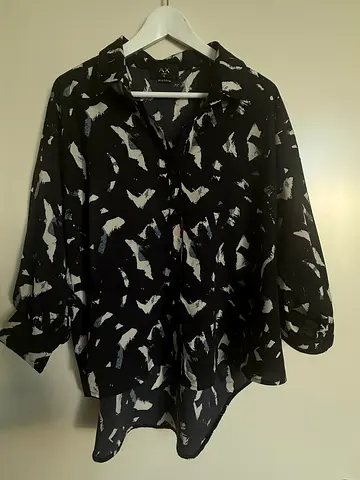AX Paris Black Patterned Blouse UK12