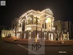 Corner Villa ( classic design ) for sale | ajman| al helio2 area | 5 master rooms, majlis, 2 halls|
