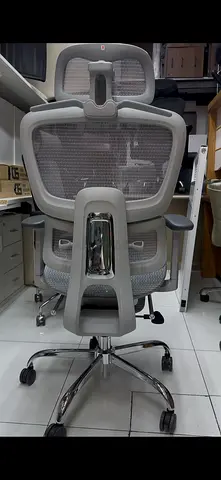Ergonomic Mesh Office Chair with Headrest - Light Grey