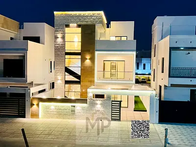Villa for sale - two floors and a roof terrace - with a large yard and a negotiable price. Located near Sheikh Mohammed Bin Zayed Road.