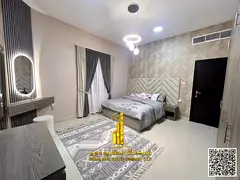 Furnished one-bedroom apartment for rent in Ajman, clean and tidy furnishings, on the Ajman Corniche