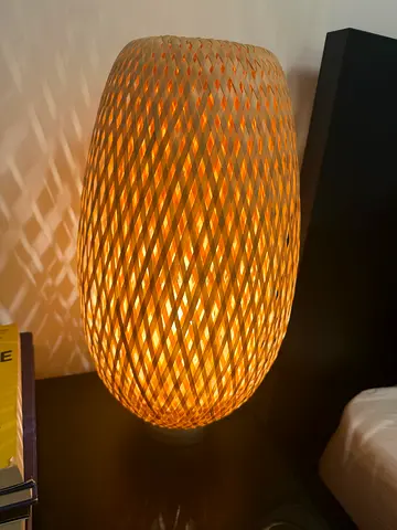 2 Woven Rattan Table Lamp — Warm Ambient Light
