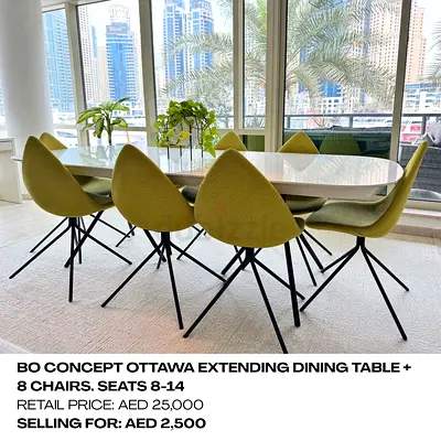 BoConcept Ottawa Dining Table  8 Chairs