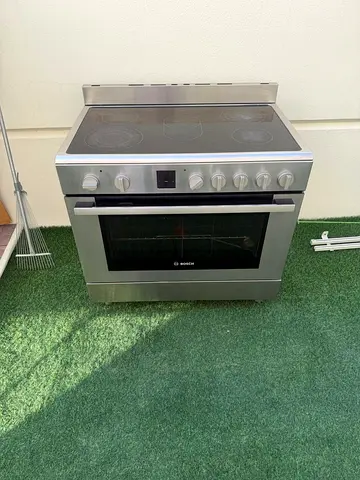 Bosch Stainless Steel Electric Cooker with Ceramic Hob and Oven - Good Condition