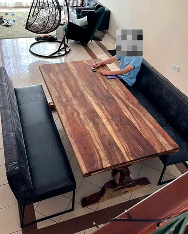 Custom Hand Crafted Suar Wood Table