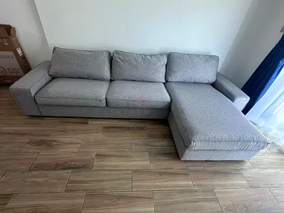 Ikea kivik L shape sofa Gray Light grey 3-seater L-shaped sofa with chaise (good condition)