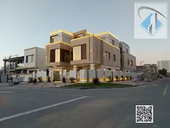 Luxury corner villa directly opposite Al Hamidiya Park with 7 rooms and a rooftop terrace. Price inc