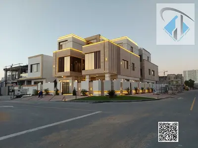 Luxury corner villa directly opposite Al Hamidiya Park with 7 rooms and a rooftop terrace. Price includes swimming pool, air conditioning, electricity