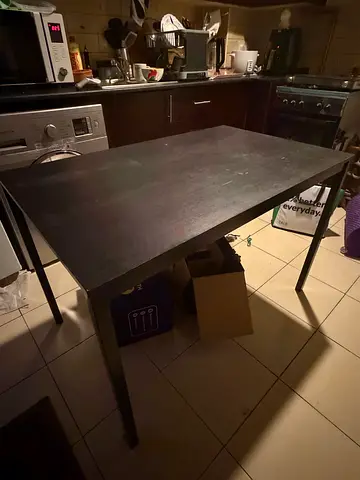 Solid Black Dining/Work Table - 6 Seater Size