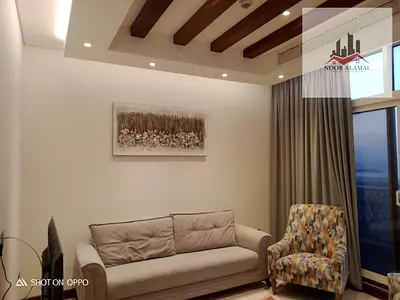 Sharjah, Al Rifaa, one bedroom and living room in Al Rifaa Compound, hotel-style finishing, super deluxe furnishings, sea view. Price includes interne