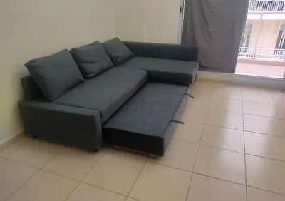 Ikea L Shape Sofa cum bed with big storage in L