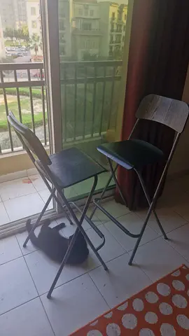 Set of 2 Foldable Bar Stools with Backrest - Dark Grey