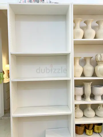 White Tall Bookcase / Open Shelf Unit - Good Condition
