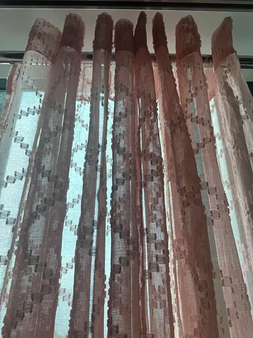 Peach 2-Piece Eyelet Curtain Set