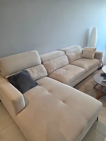 Light Beige 3-Seater L shape Sofa with Chaise - Good Condition