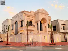 Corner Villa ( classic design ) for sale | ajman| al helio2 area | 5 master rooms, majlis, 2 halls|