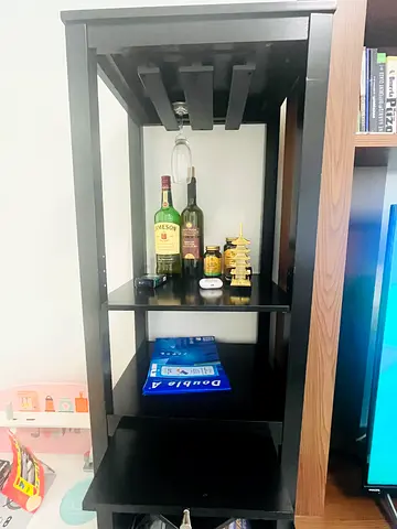 Wooden Bar/Display Shelf Glass Holder