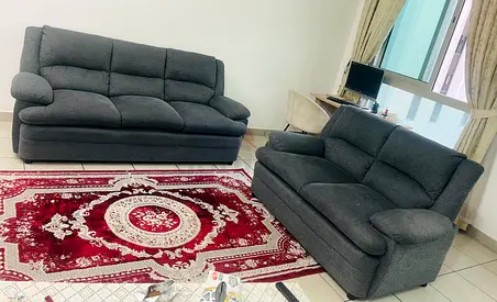 Dark Grey 2-Seater and 3-Seater Sofa Set - Good Condition