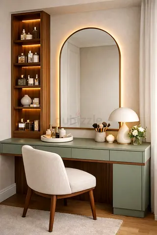 Dressing Table | Custom Vanity Table with Mirror  Storage | Modern Makeup Table Dubai