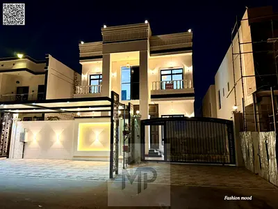 Villa with (pool)|ajman| al Yasmeen|5 master rooms, majlis, hall, maid room, roof|freehold|the price included water, electricity, and central A\C.