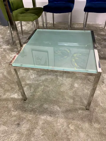Glass square coffee table