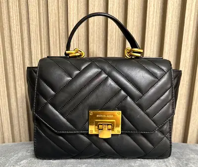 Authentic Michael Kors Vivianne Quilted soft leather two-way top handle bag