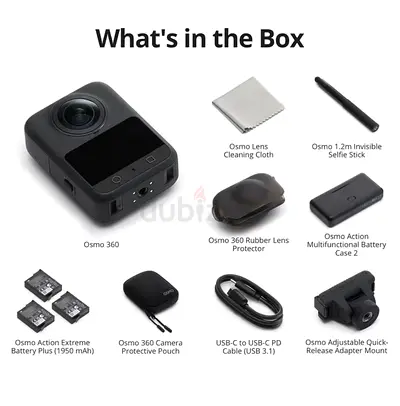 DJI Osmo 360 (Osmo 360) Camera Bundle — Complete Kit with Batteries  Accessories
