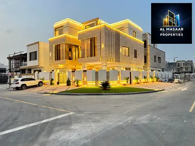 A spacious 7200 sq ft corner villa with three floors. The villa includes a luxury elevator, a swimming pool and waterfall, central air conditioning, a