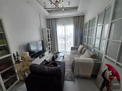 Furnished 1BR | Balcony | Pool & Downtown View