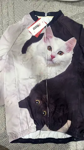 Cat Print Zip-Up Jacket (Unisex) - New with Tags for cyclists- riders