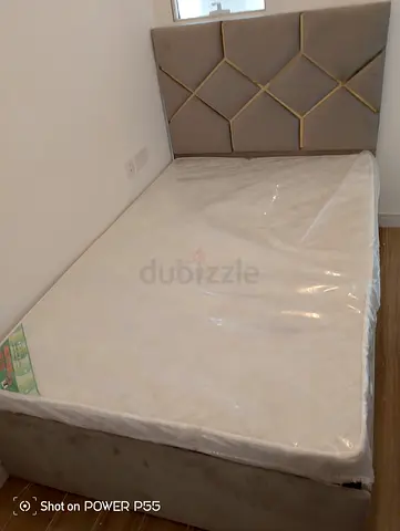 Single bed frame with headboard and mattress - like new