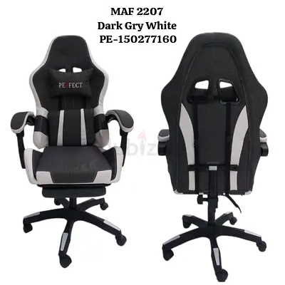 Dark Grey  White Ergonomic Gaming/Office Chair with Headrest