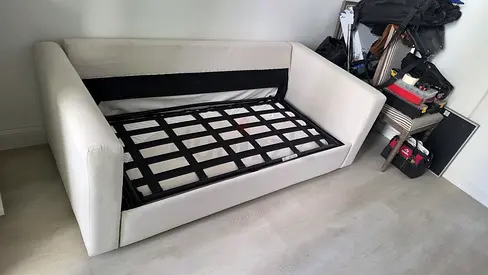 Ikea vimle two Seater SofaLight beige fabric sofa bed (sleeper) - single/guest couch, good condition