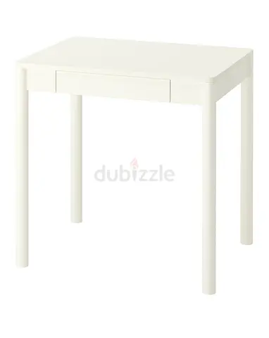 Simple White Small Dining/Study Table with Drawer
